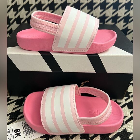 Adidas adilette Estrap Toddler Swimming Slides- Size 8K - Picture 2 of 6